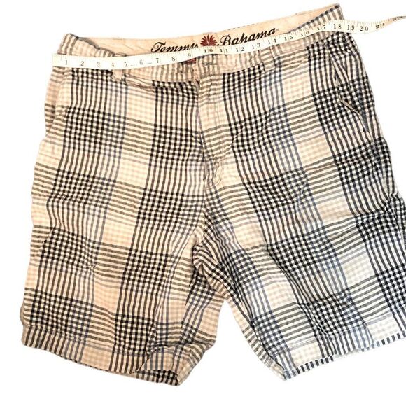 Tommy Bahama linen silk blend plaid flat front shorts - Picture 6 of 8